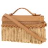 Sac bandoulière Loro Piana  Extra Pocket L19 en cuir beige et osier tressé - 00pp thumbnail