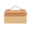 Loro Piana  Extra Pocket L19 shoulder bag  in beige leather  and braided wicker - 360 thumbnail