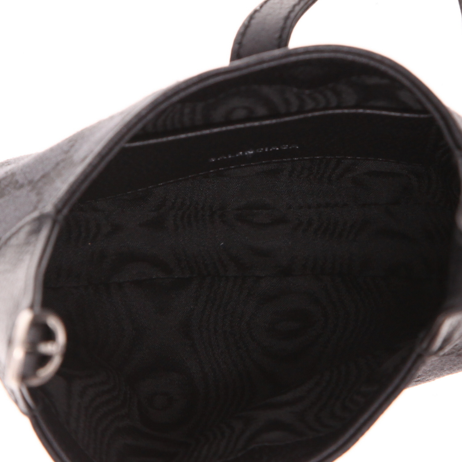 Gucci x Balenciaga Jackie shoulder bag  in black logo canvas  and black leather - Detail D3