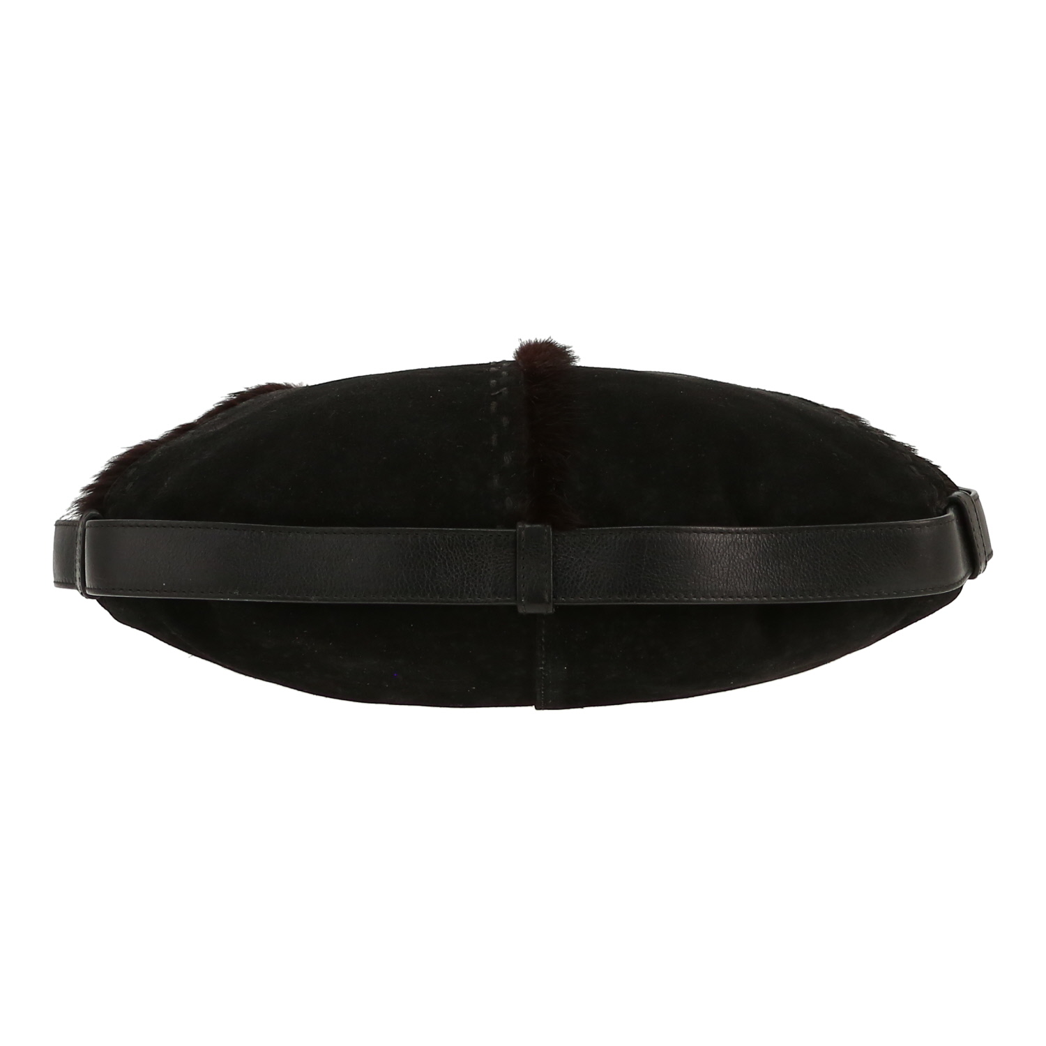 Saint Laurent  Mombasa handbag  in black Veau velours  and black leather - Detail D1