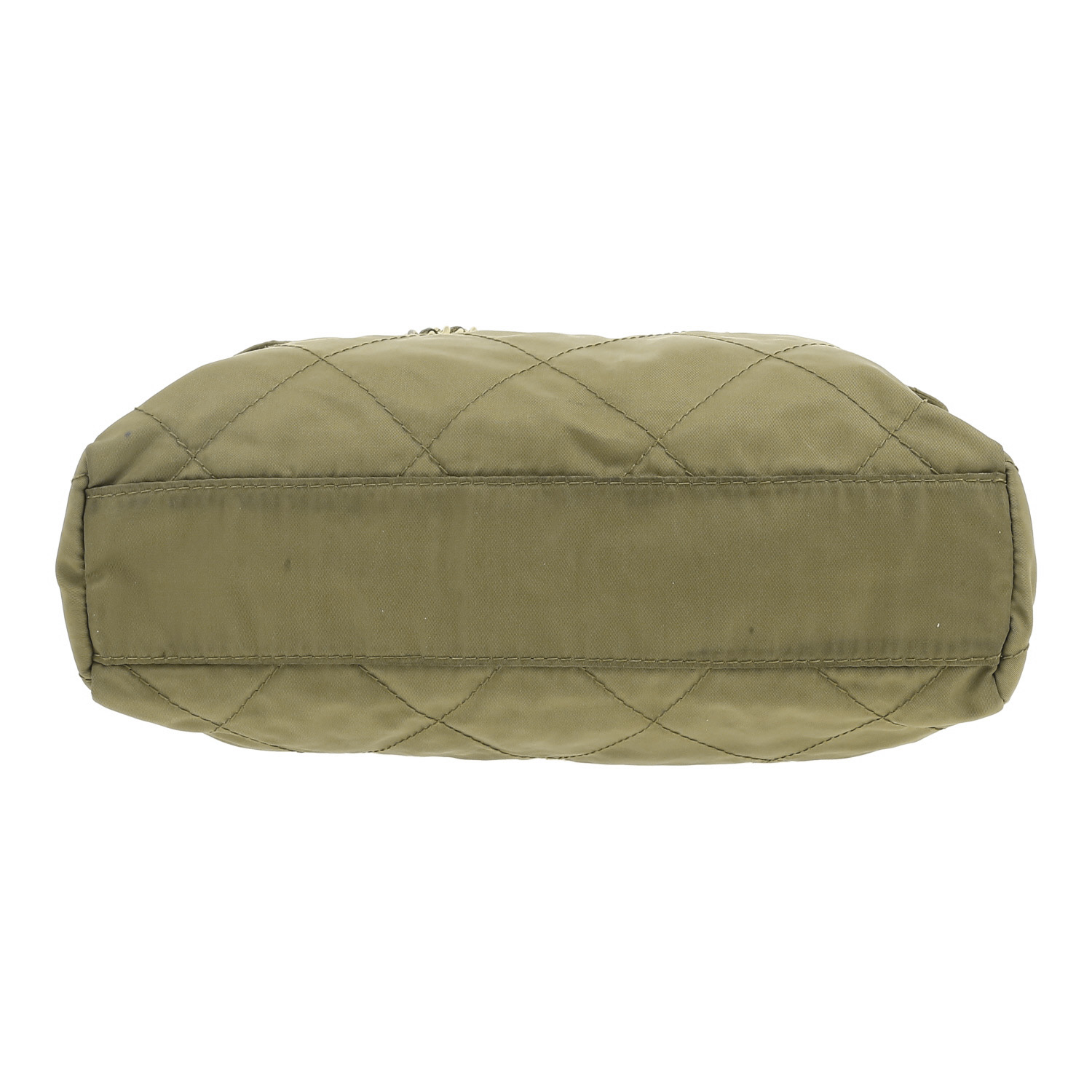 Borsa a spalla Prada  Nylon in tela verde kaki - Detail D1