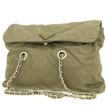 Sac porté épaule Prada  Nylon en toile vert-kaki