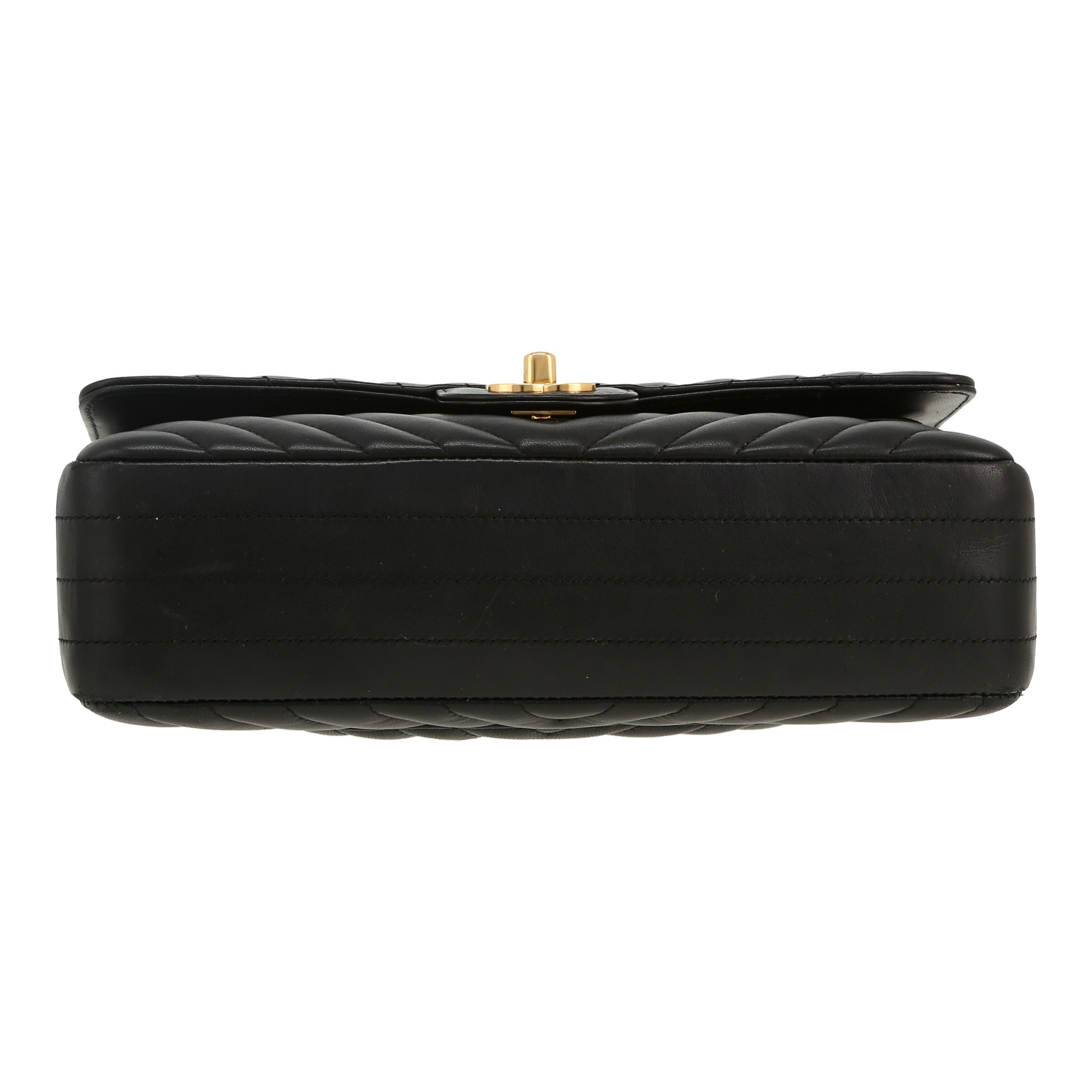 Bolso de mano Chanel  Timeless Classic en cuero acolchado con motivos de espigas negro - Detail D1