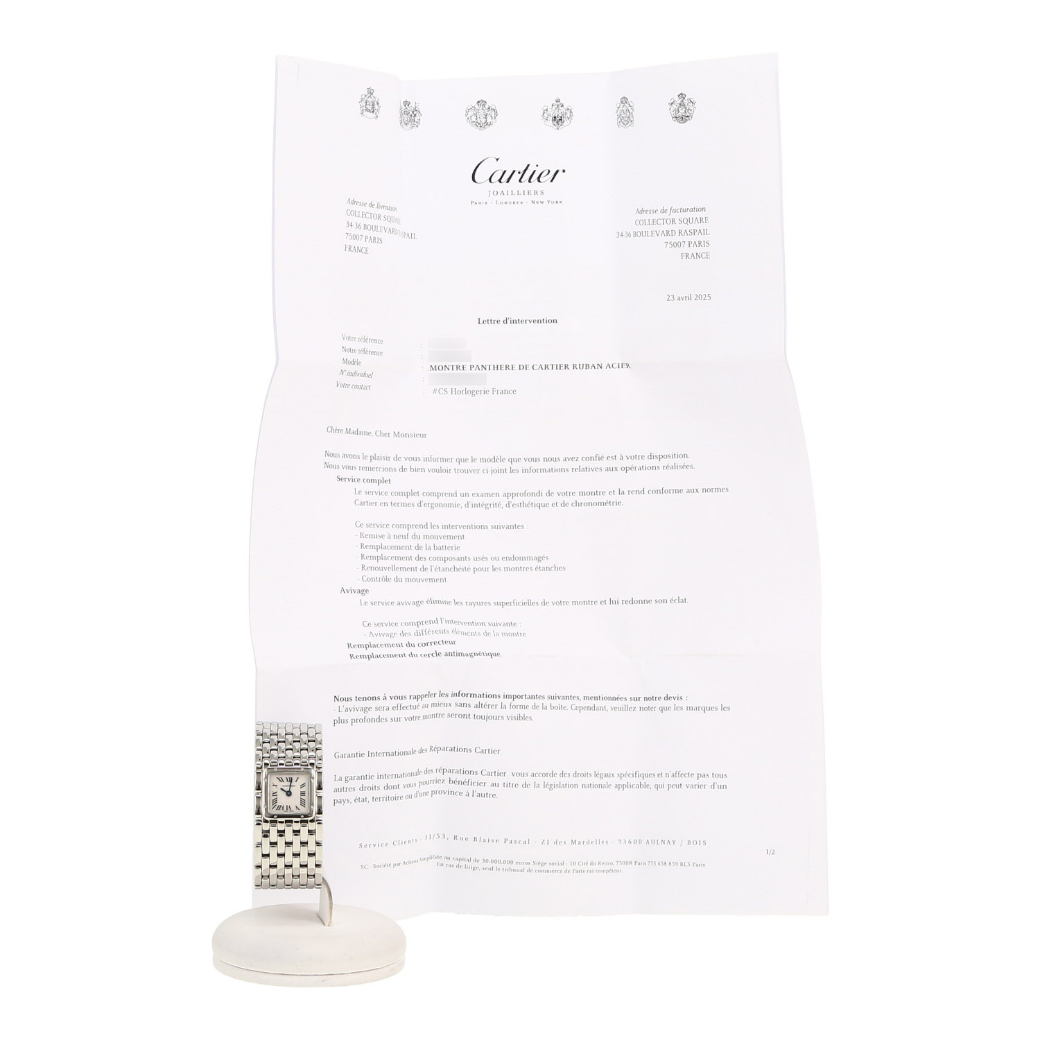 Montre Cartier Panthère ruban en acier Ref: Cartier - 2420  Vers 2000 - Detail D2