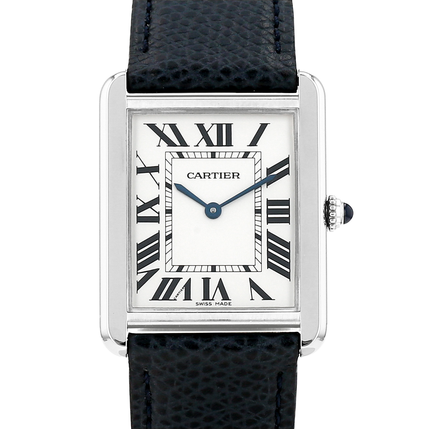 Montre Cartier Tank Solo moyen modèle  en acier Ref: Cartier - 3169  Vers 1990