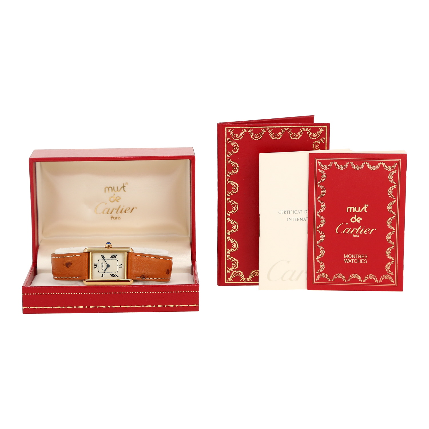 Montre Cartier Tank Must en vermeil Ref: Cartier - 2415  Vers 1990