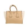 Prada   handbag  in beige and off-white leather - 360 thumbnail