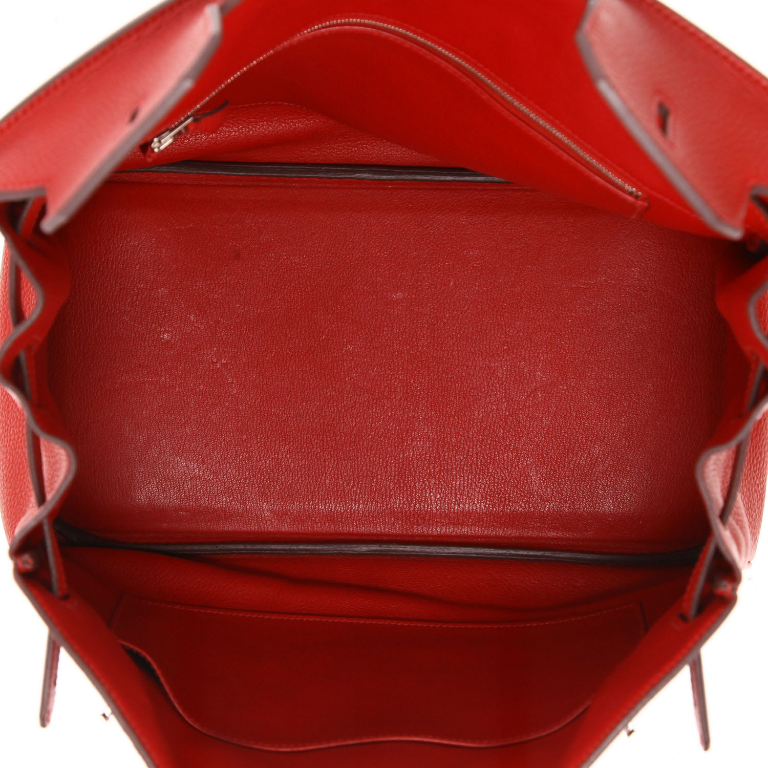Borsa Hermès  Birkin 35 cm in pelle togo rosso Casaque - Detail D3