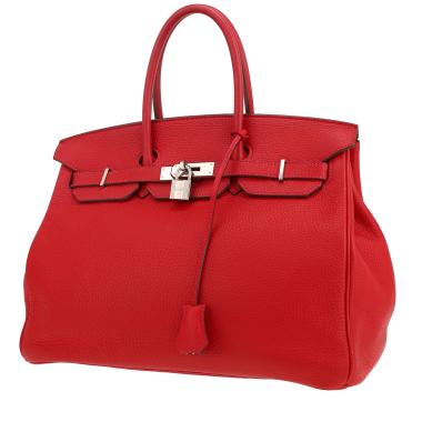 Sac à main Hermès  Birkin 35 cm en cuir togo rouge Casaque