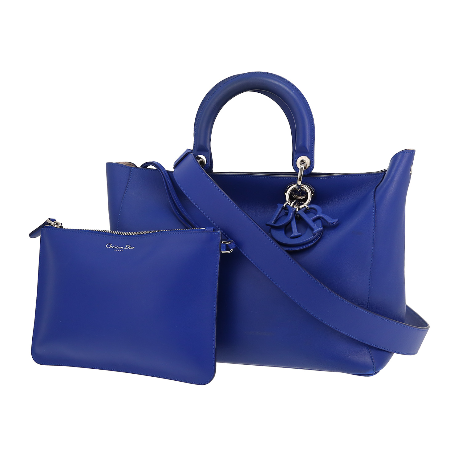 Borsa Dior  Diorissimo in pelle blu - Detail D4