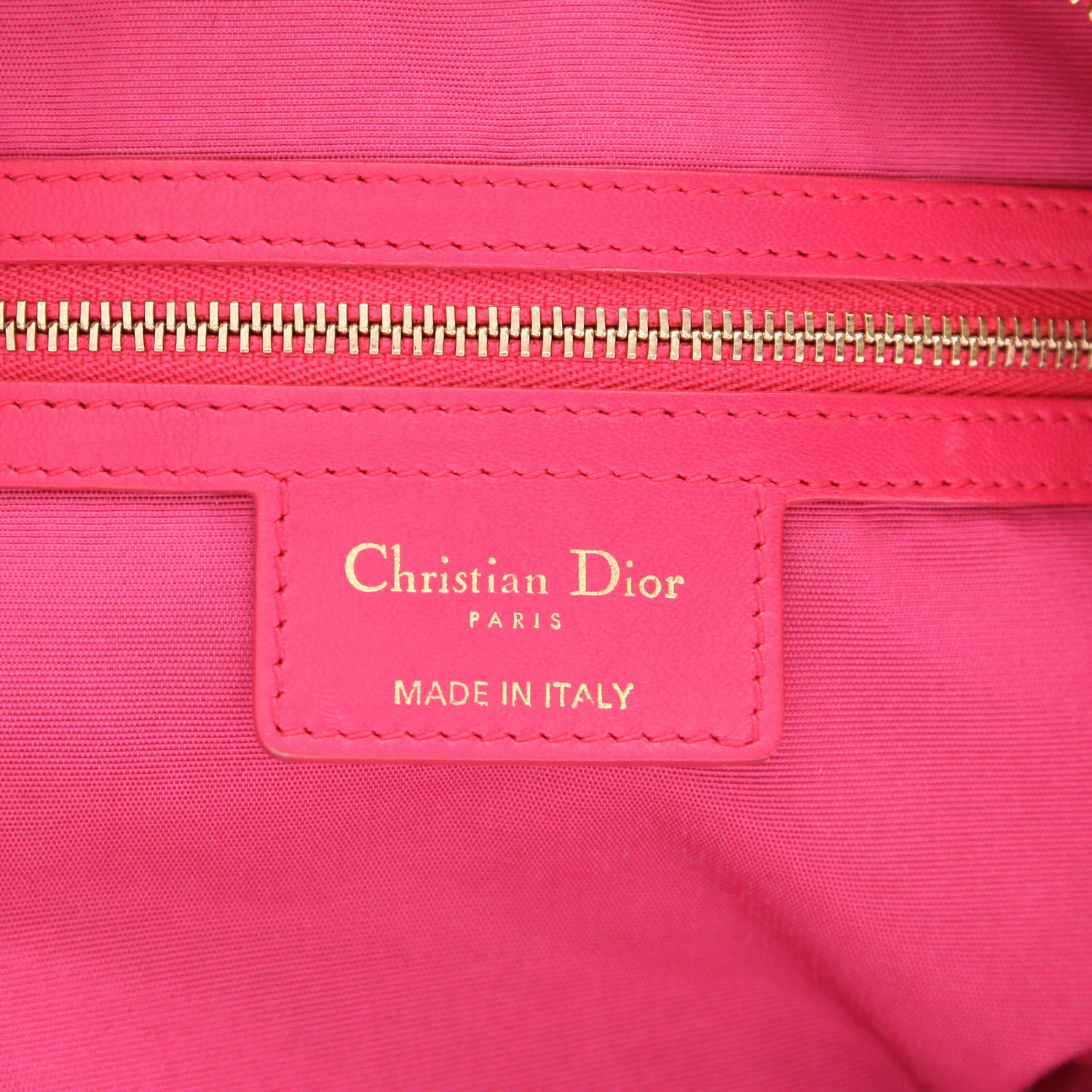 Sac à main Dior  Granville en cuir cannage rose - Detail D2
