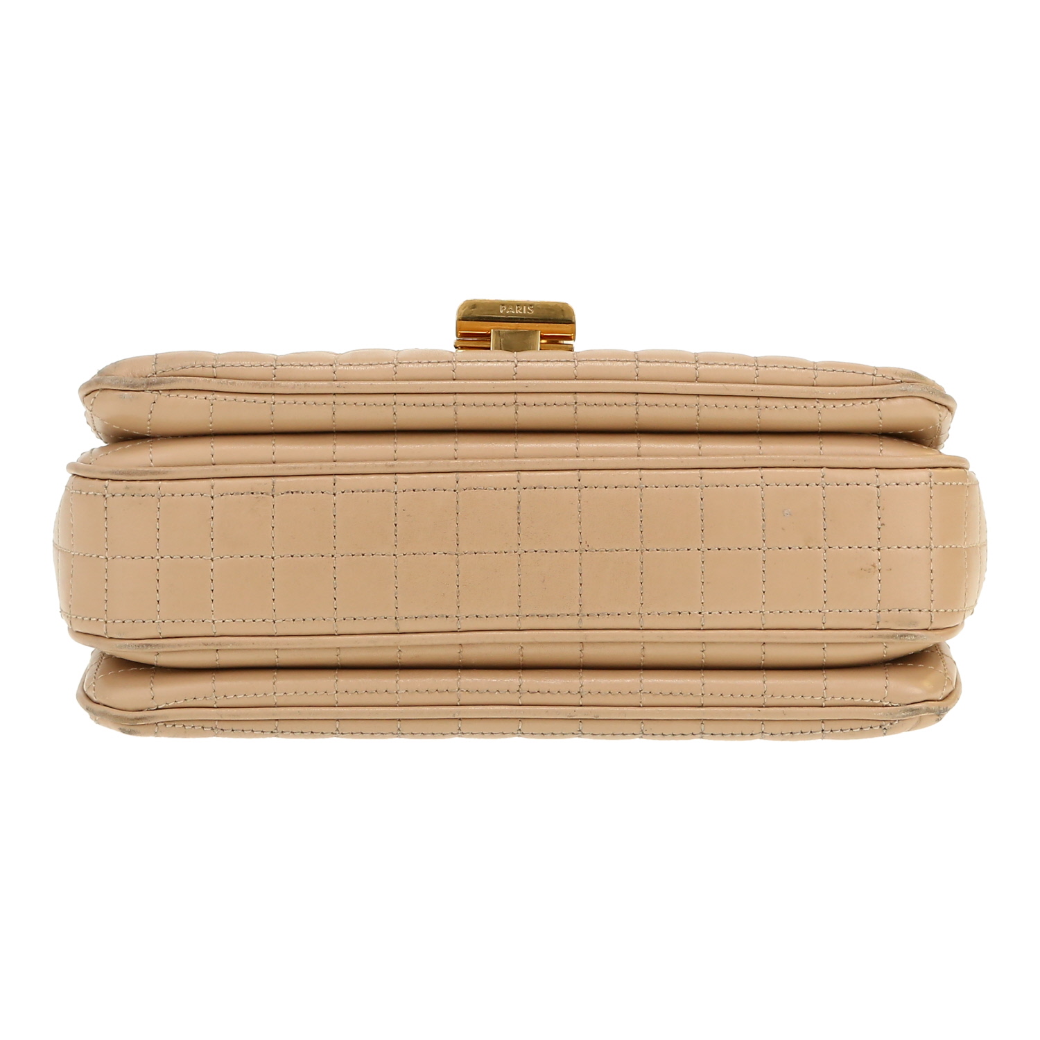 Celine  C bag handbag  in beige and black quilted leather - Detail D1
