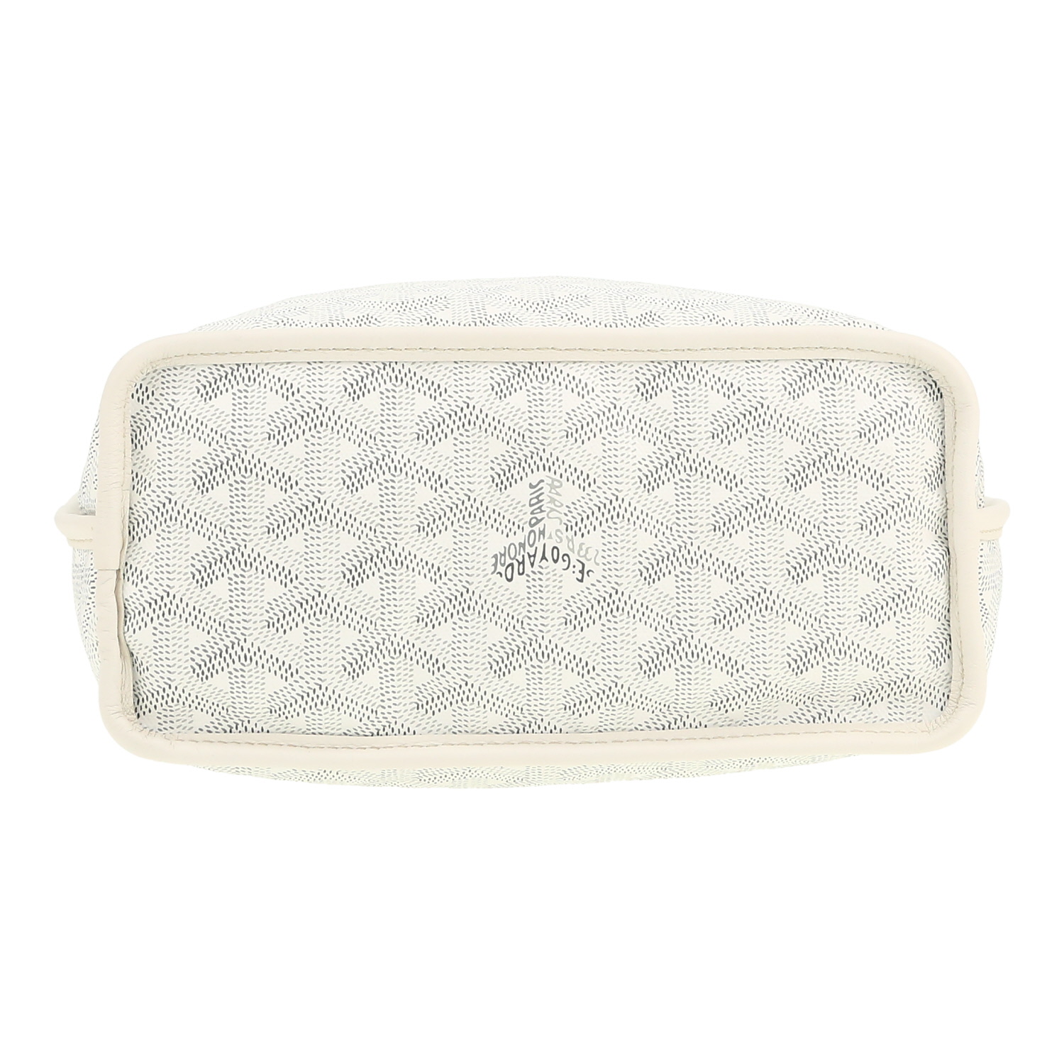 Borsa Goyard  Anjou modello piccolo  in tela Goyardine bianca e pelle bianca - Detail D1