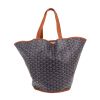 Goyard  Belharra shopping bag  in navy blue Goyard canvas  and brown leather - 360 thumbnail