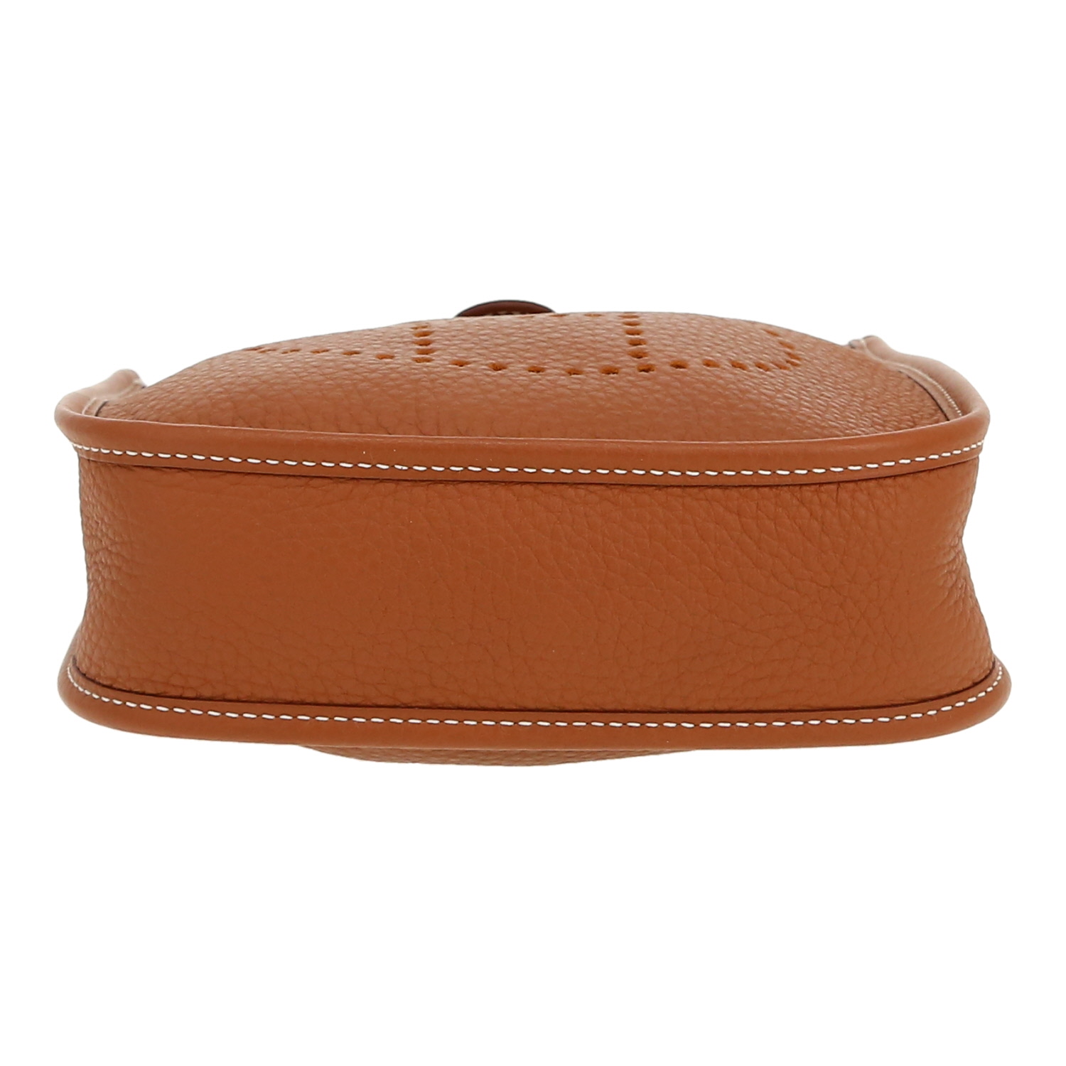 Hermès  Mini Evelyne shoulder bag  in gold togo leather - Detail D1