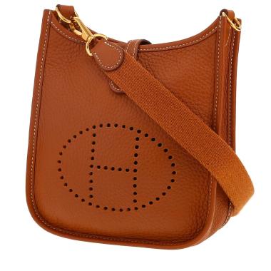 Bolso bandolera Hermès  Mini Evelyne en cuero togo color oro
