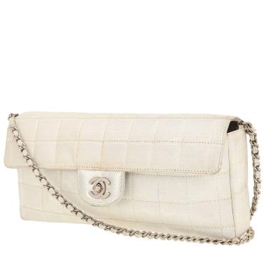 Bolso de mano Chanel  Choco bar en lona acolchada beige