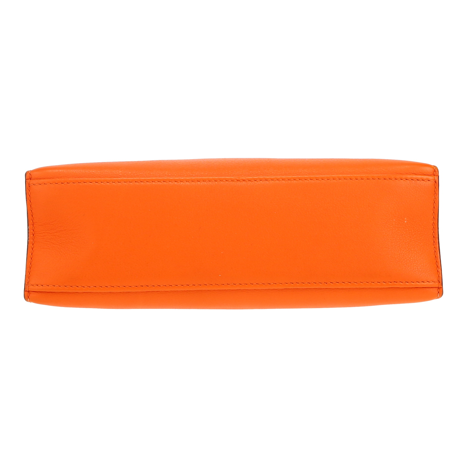 Pochette Hermès  Kelly - Clutch en cuir Swift orange - Detail D1