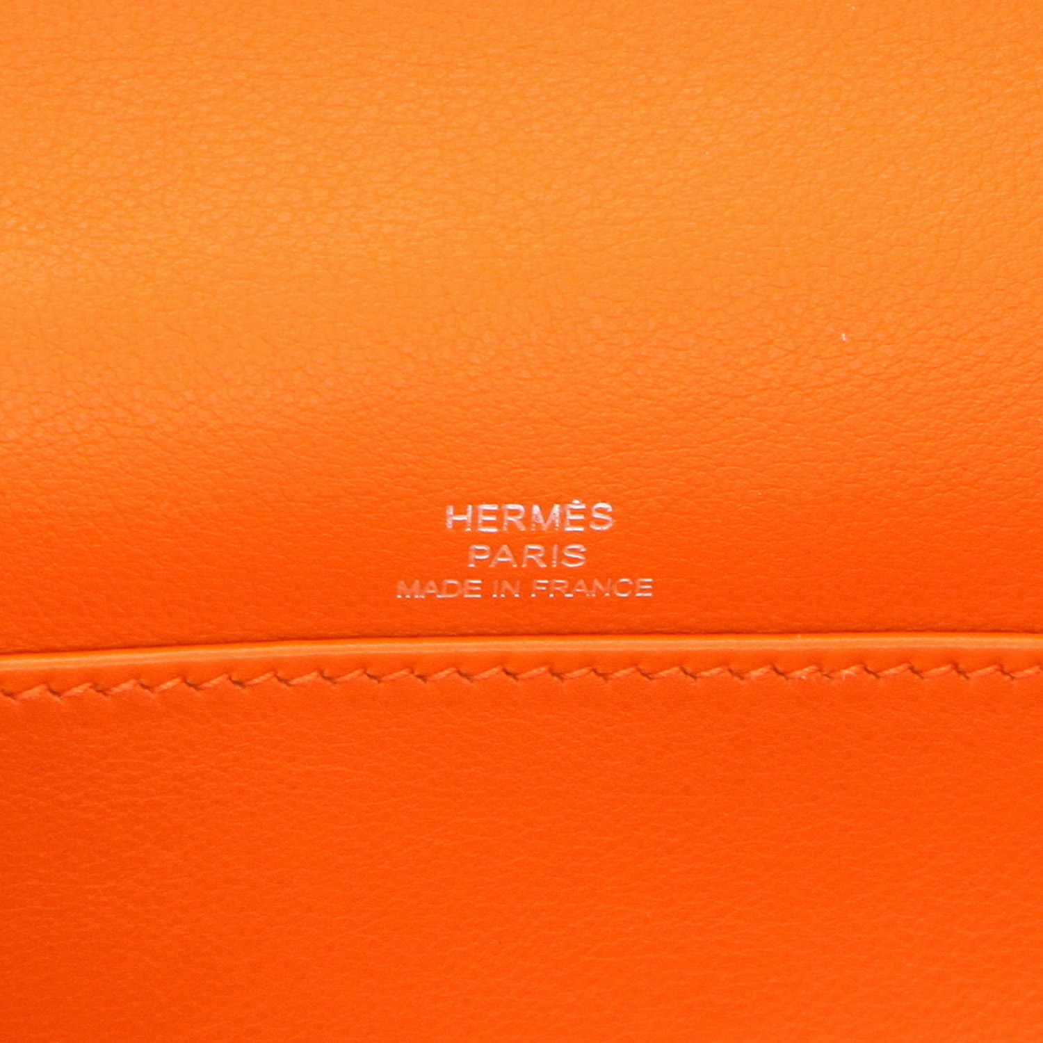 Pochette Hermès  Kelly - Clutch en cuir Swift orange - Detail D2