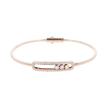 Bracelet jonc Messika Move en or rose et diamants