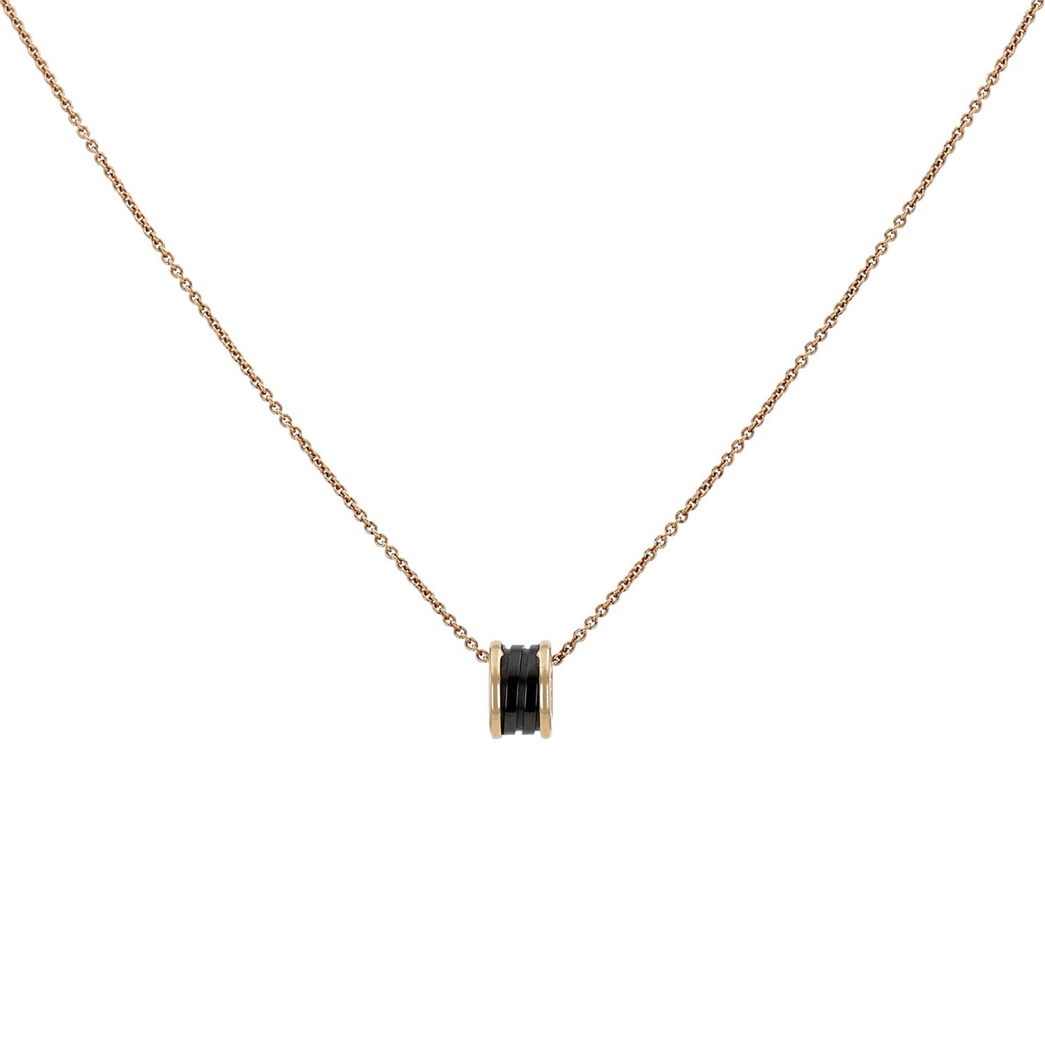 Collar Bulgari B.Zero1 de oro rosa y cerámica negro