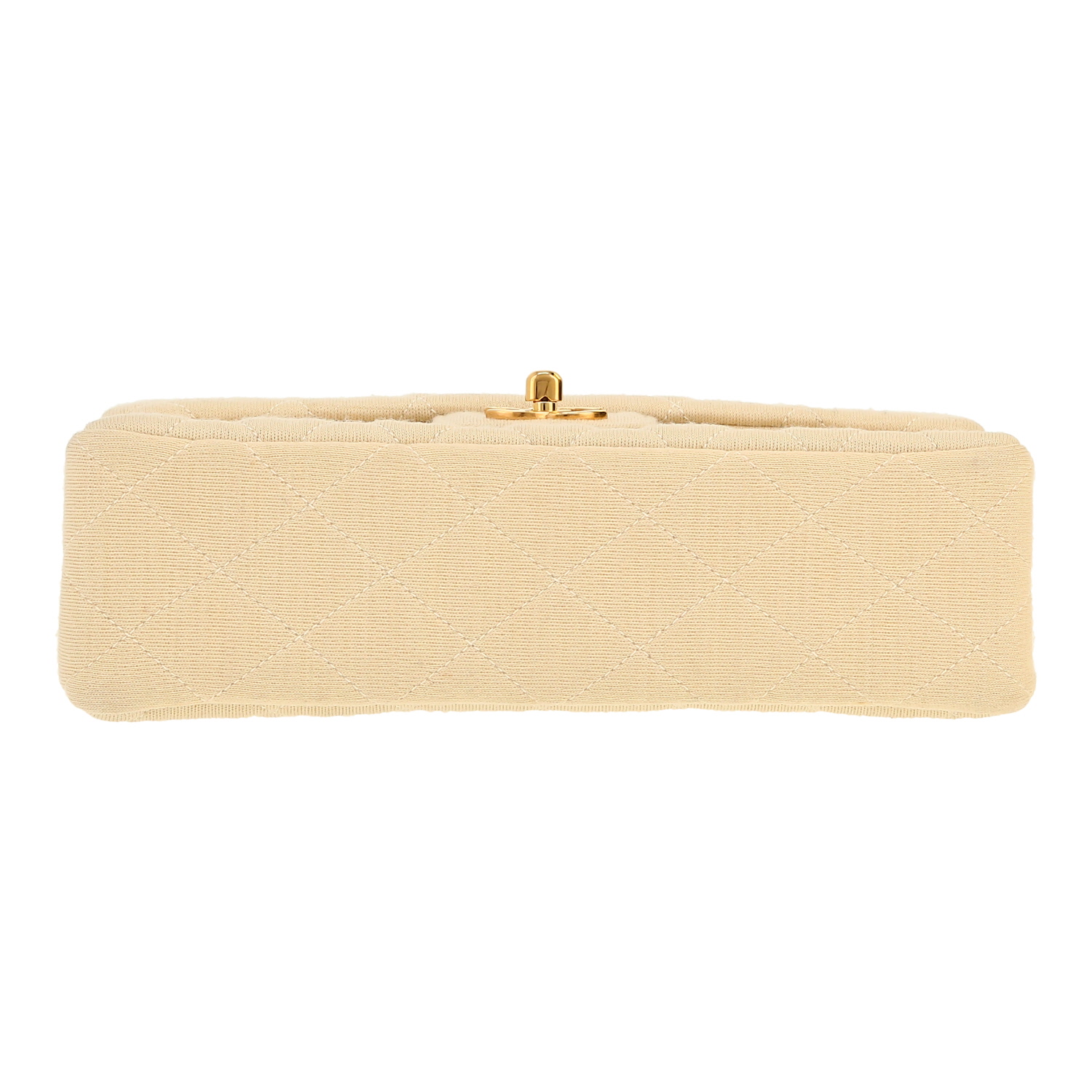 Chanel  Timeless Petit handbag  in beige jersey - Detail D1