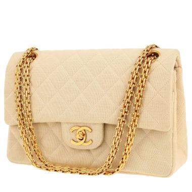 Chanel  Timeless Petit handbag  in beige jersey