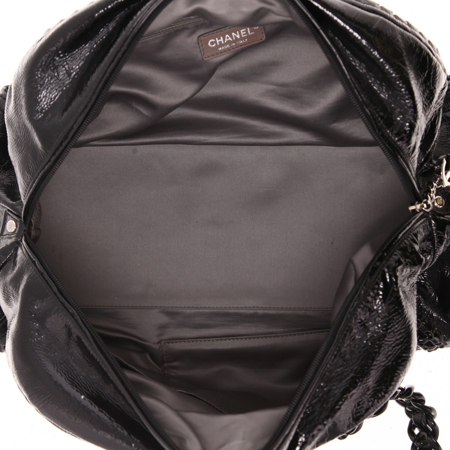 Borsa Chanel   in pelle verniciata nera - Detail D2