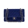 Borsa Chanel  Timeless Classic in velluto trapuntato blu marino - 360 thumbnail