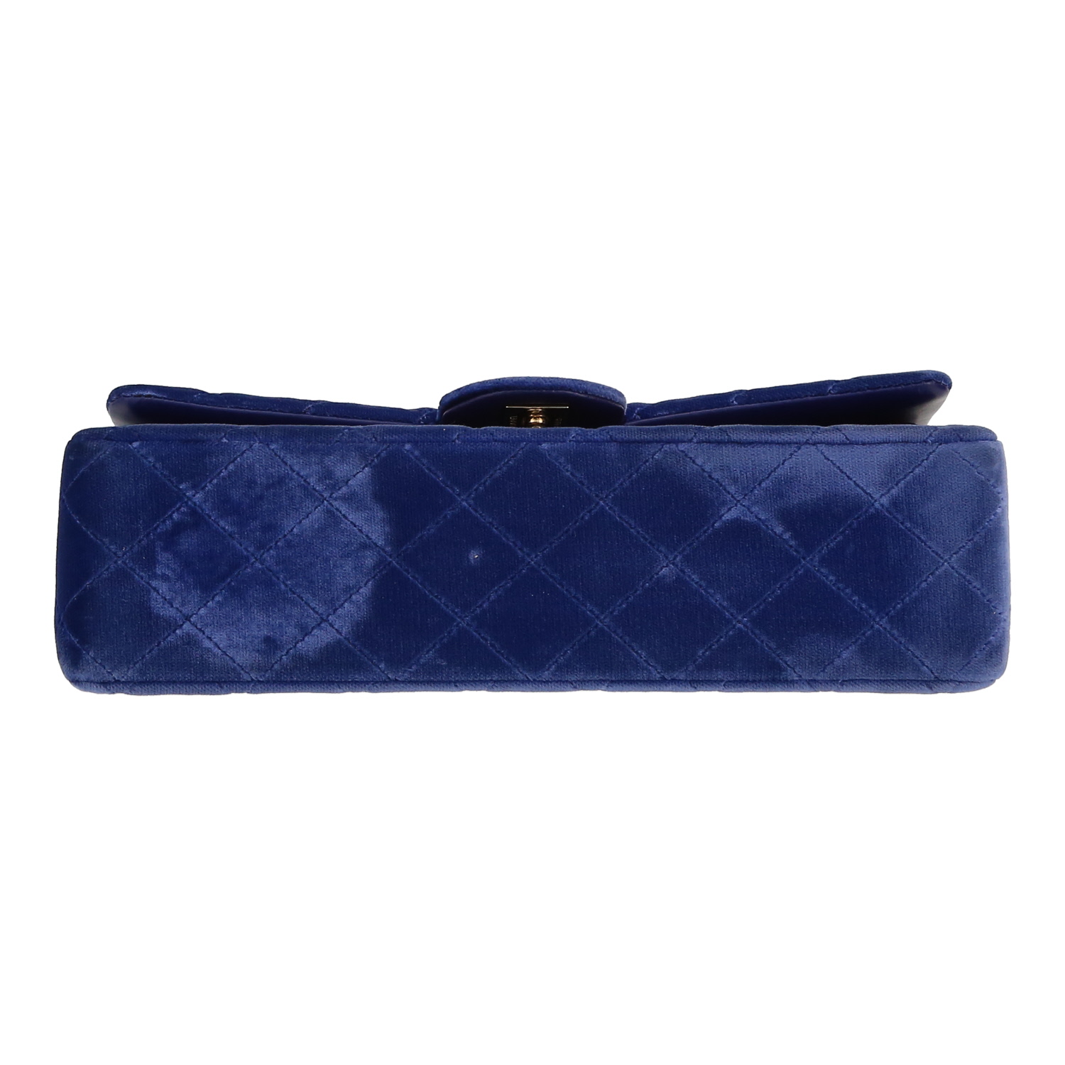 Chanel  Timeless Classic handbag  in navy blue quilted velvet - Detail D1