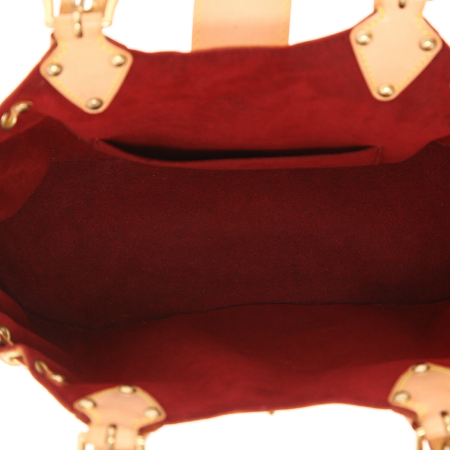 Bolso de mano Louis Vuitton  Theda en lona Monogram blanca y multicolor y cuero natural - Detail D3