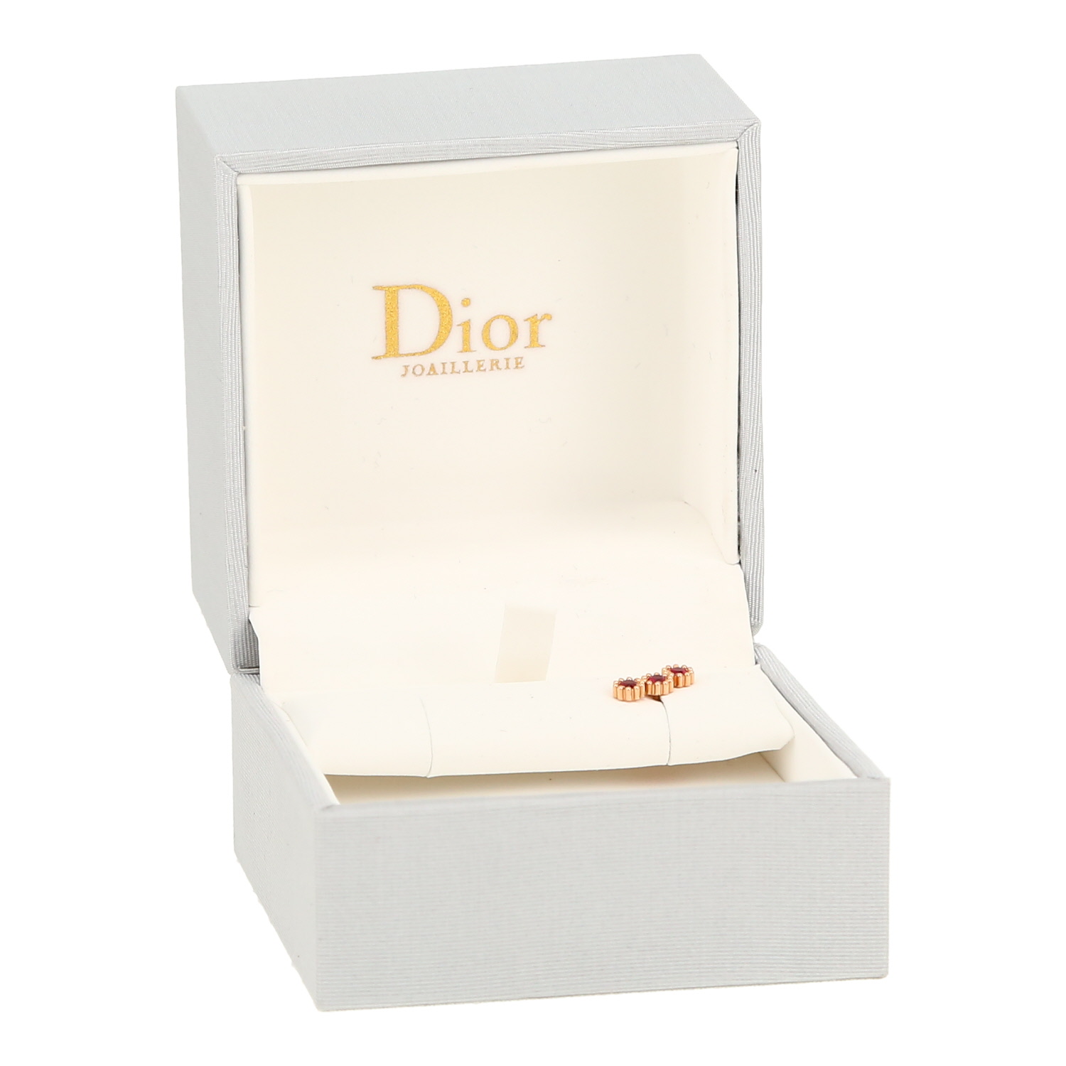 Bijou d'oreille Dior Mimirose en or rose et rubis - Detail D2