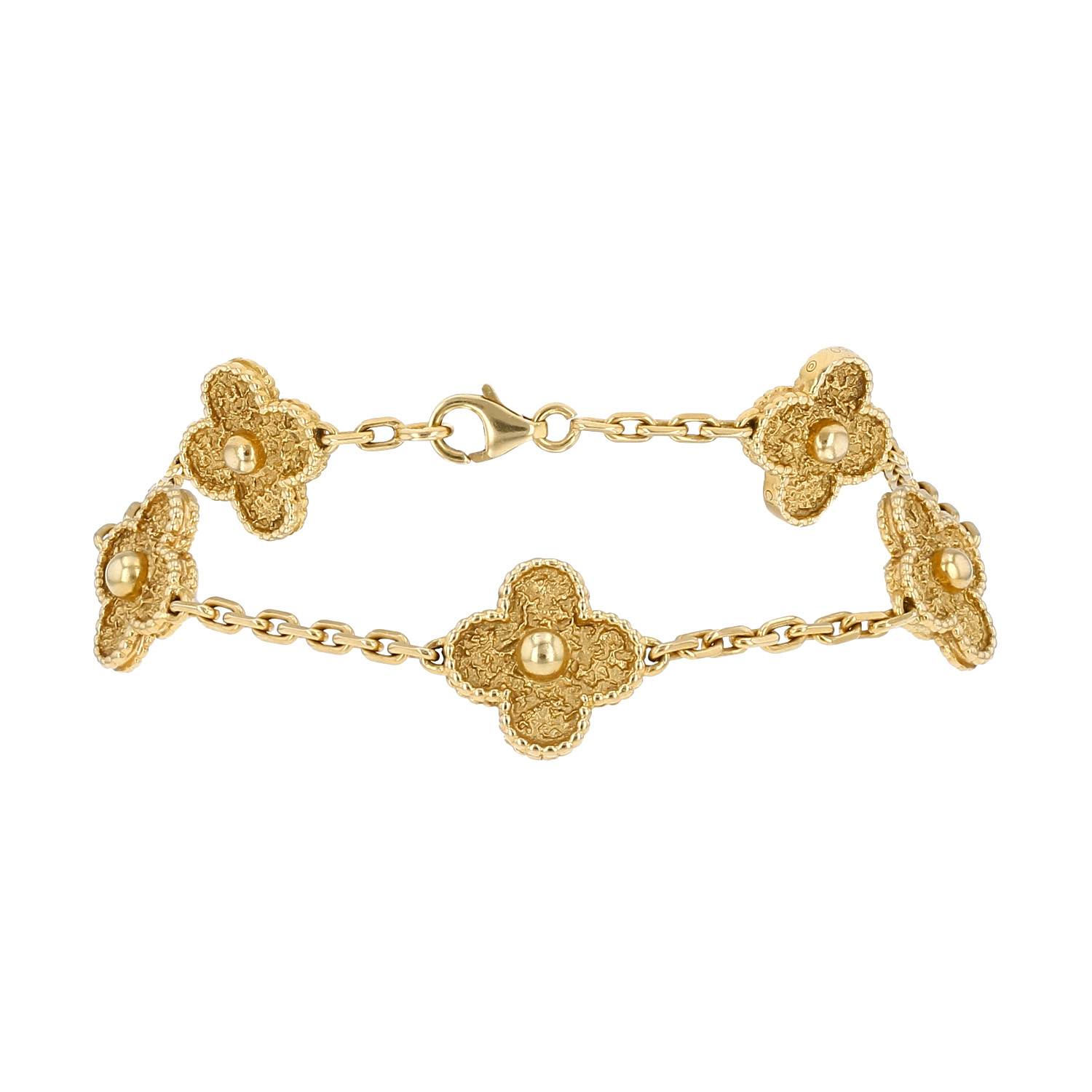 Brazalete Van Cleef & Arpels Vintage Alhambra de oro amarillo