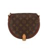 Bolso bandolera Louis Vuitton  Tambourin-bag en lona Monogram marrón y cuero natural - 360 thumbnail