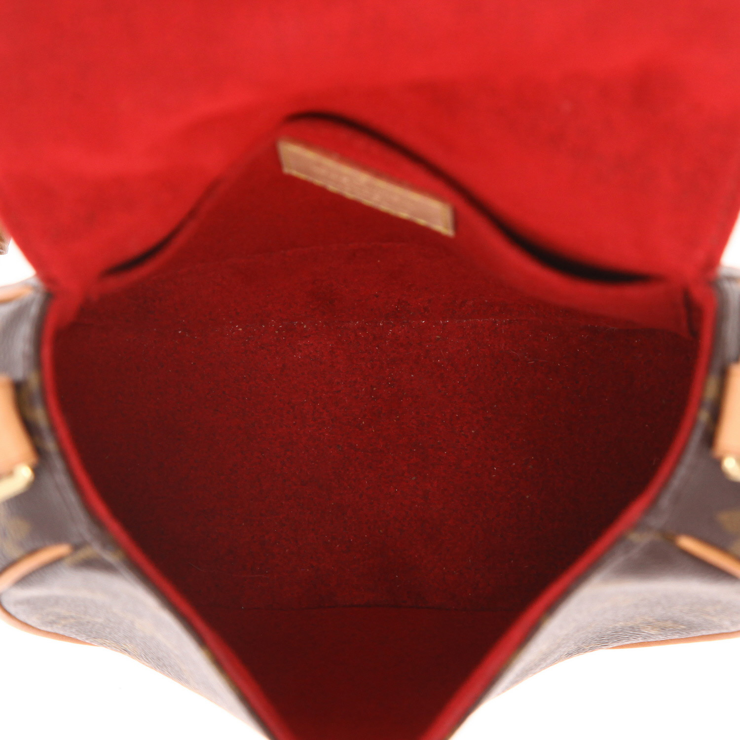 Borsa a tracolla Louis Vuitton  Tambourin-bag in tela monogram marrone e pelle naturale - Detail D3