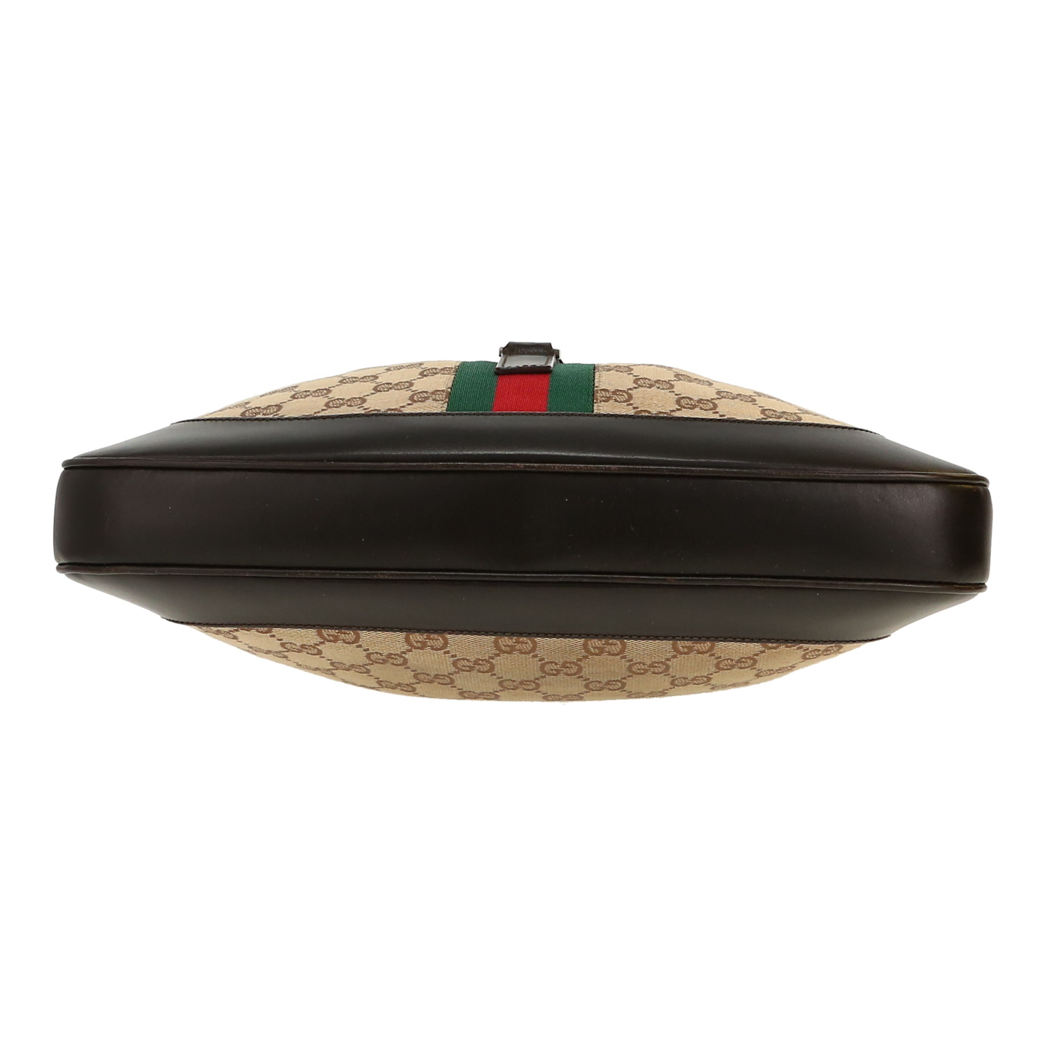 Gucci  Jackie handbag  in beige "sûpreme GG" canvas  and brown leather - Detail D1