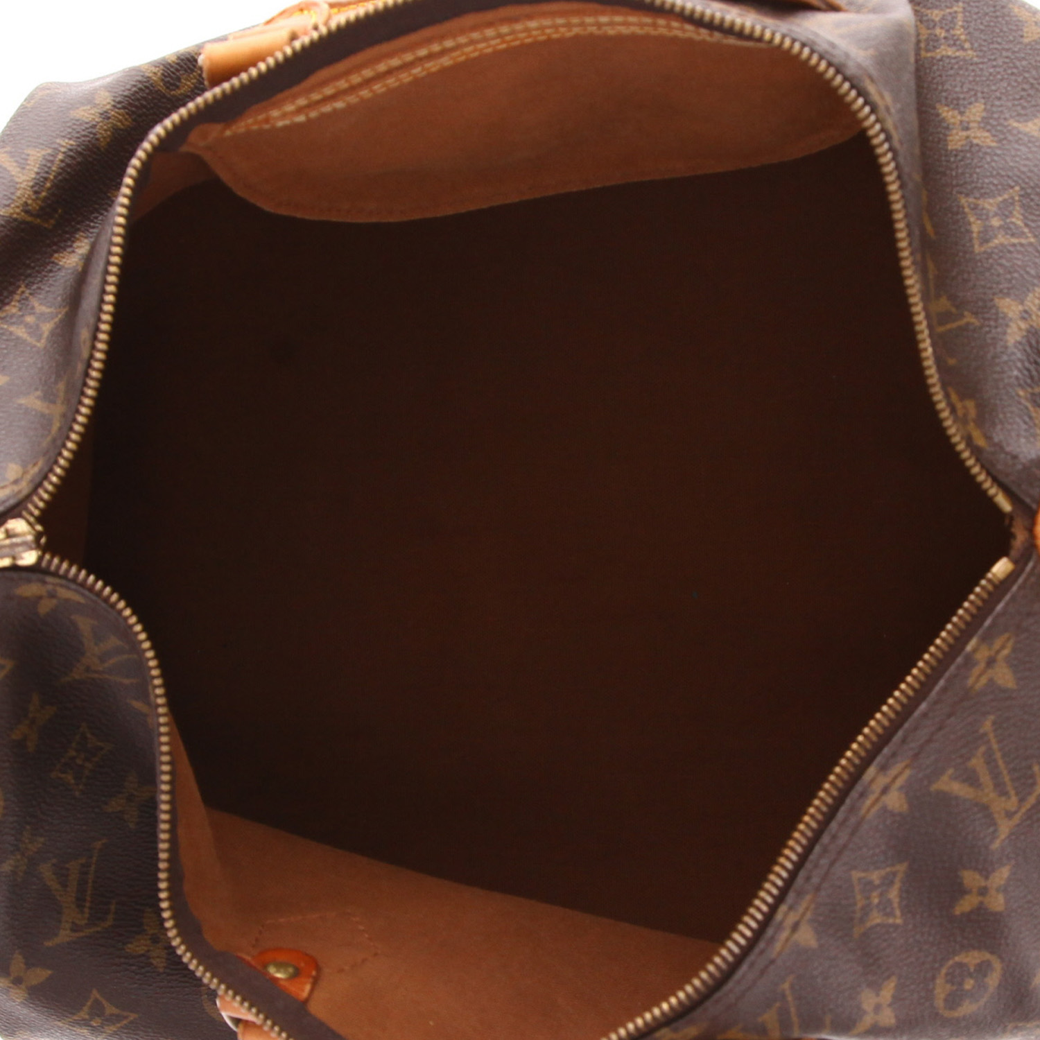 Borsa Louis Vuitton  Speedy 40 in tela monogram marrone e pelle naturale - Detail D4
