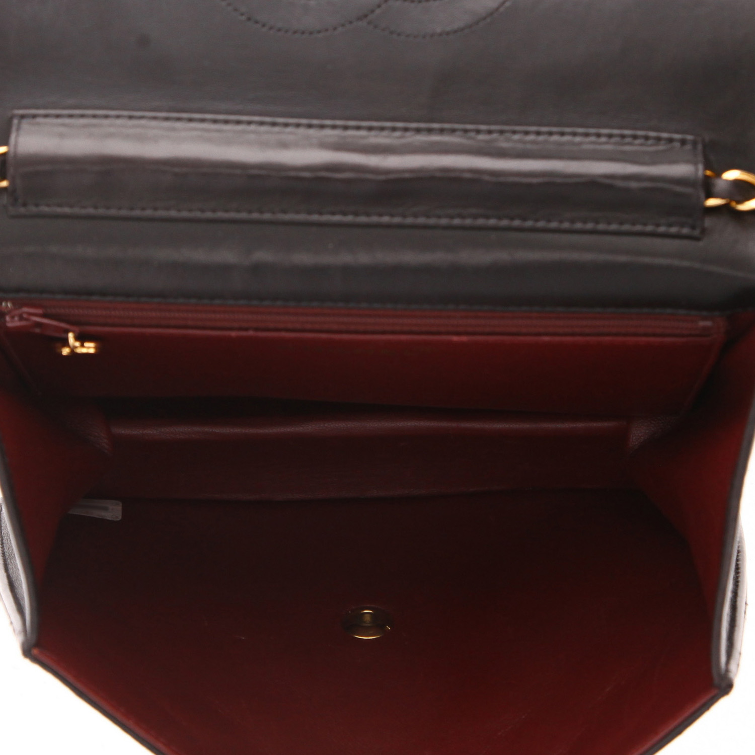 Chanel  Mademoiselle handbag  in black quilted leather - Detail D3