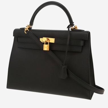 Hermès  Kelly 32 cm handbag  in black epsom leather