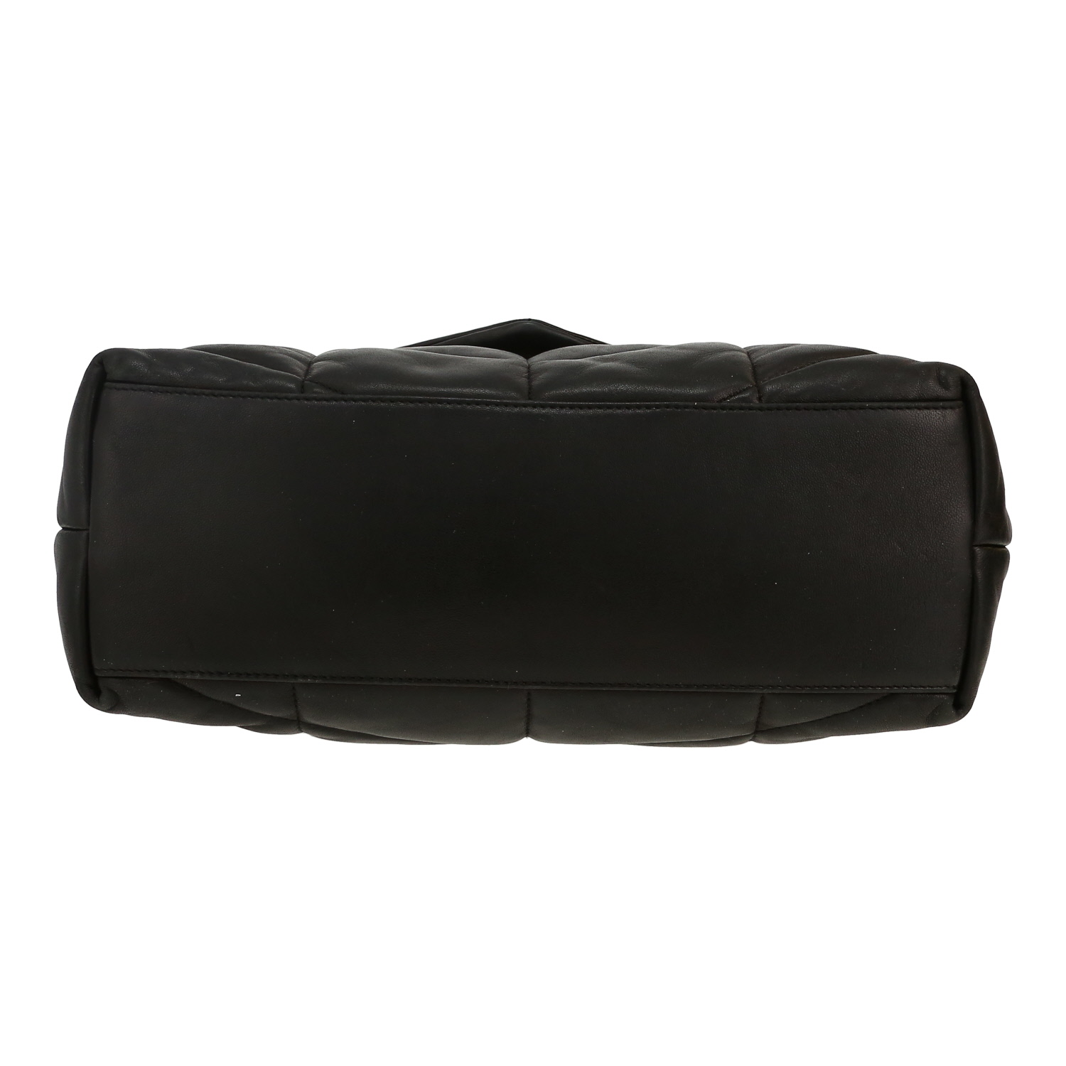 Saint Laurent  Loulou Puffer medium model  shoulder bag  in black chevron quilted leather - Detail D1