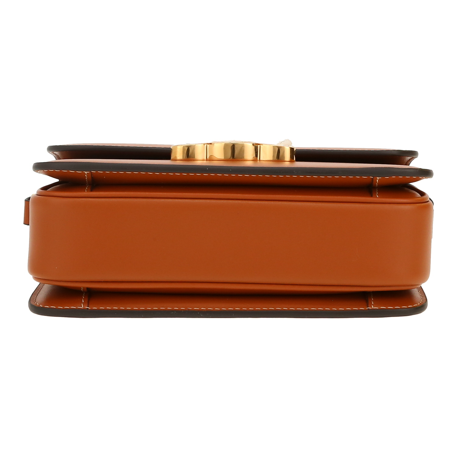 Celine  Triomphe Teen shoulder bag  in brown leather - Detail D1