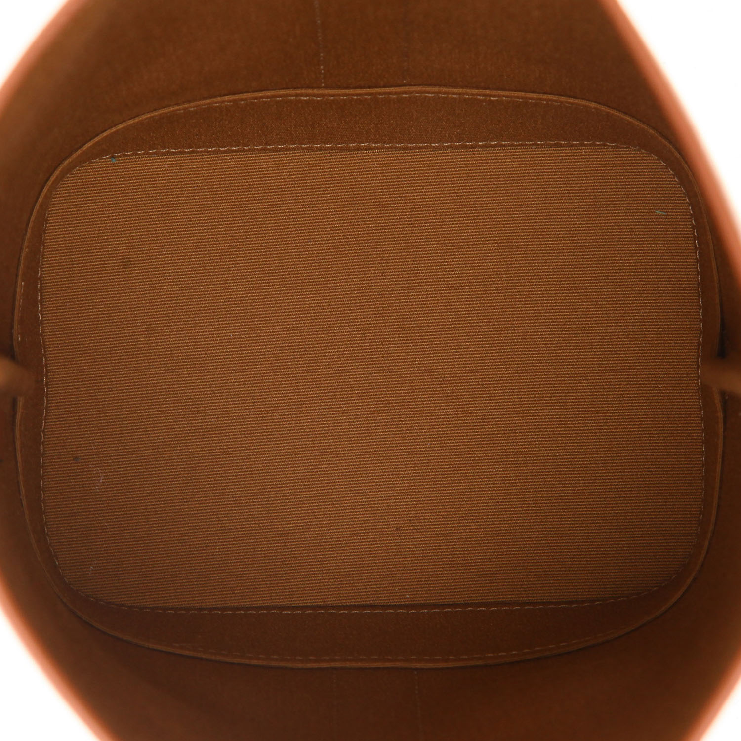 Celine  Seau small model  shoulder bag  in white "Triomphe" canvas  and brown leather - Detail D3