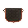 Borsa a tracolla Celine  Folco in tela "Triomphe" marrone e pelle marrone - Detail D4 thumbnail