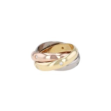 Cartier Trinity Star ring in 3 golds and diamonds