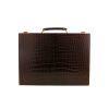 Nécessaire de toilette Hermès  Jet en crocodile marron - 360 thumbnail