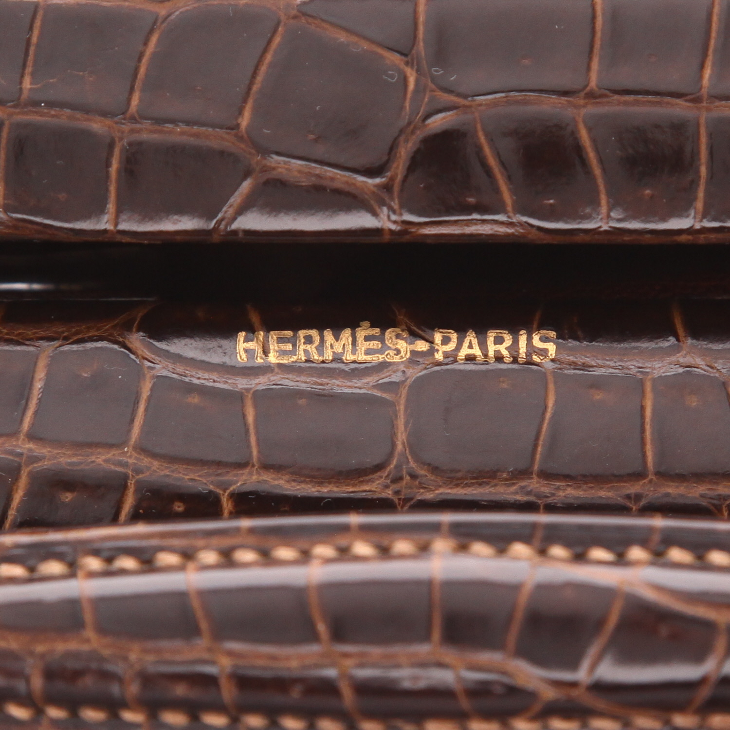 Hermès  Jet en cocodrilo marrón - Detail D2