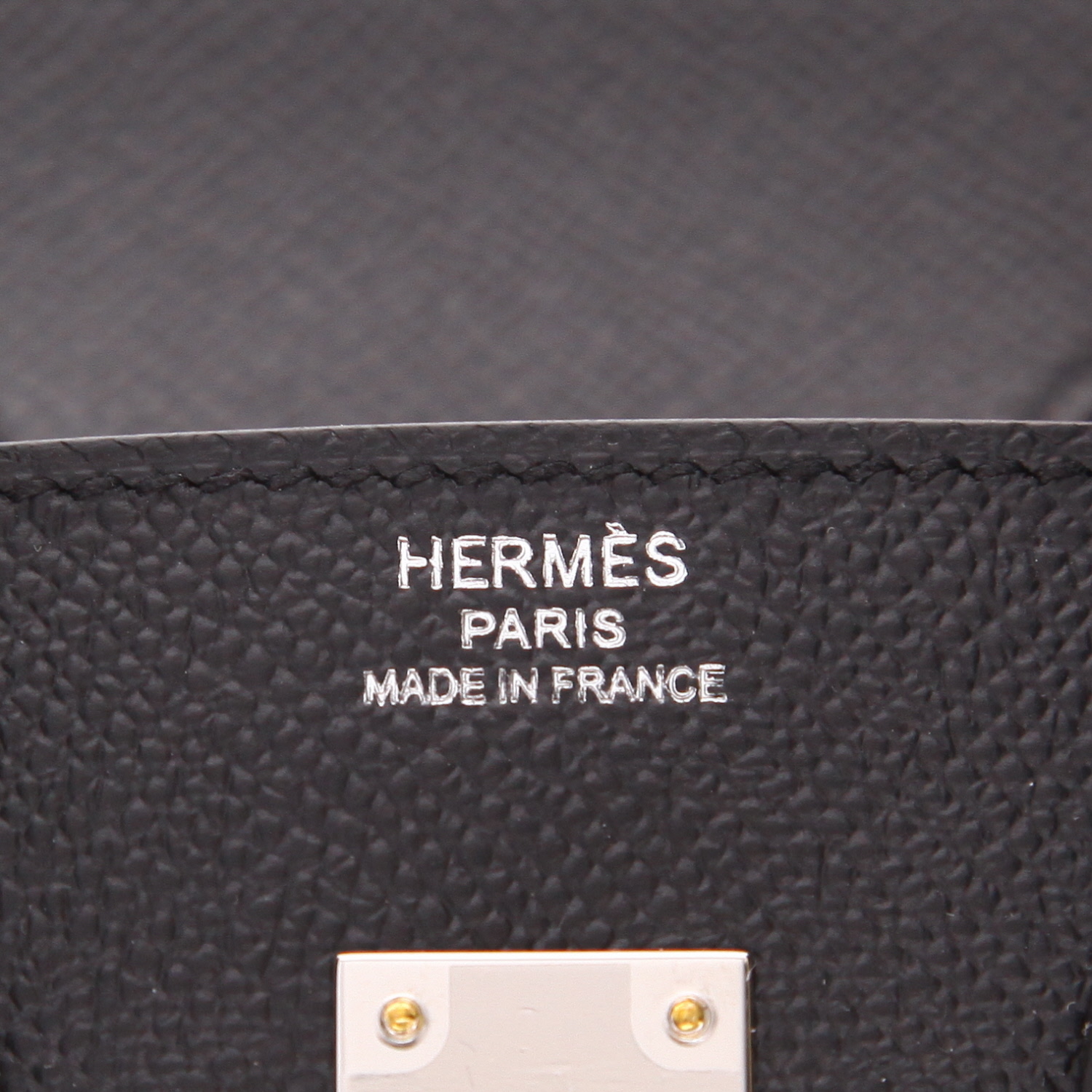 Borsa Hermès  Birkin 25 cm in pelle Epsom nera - Detail D2