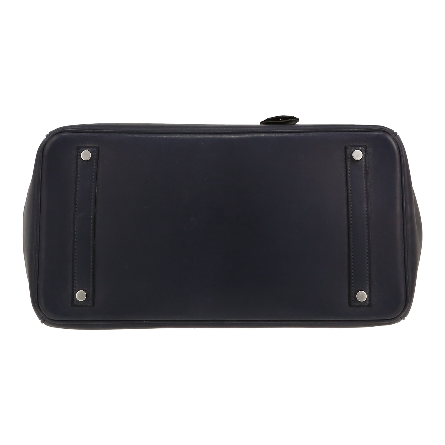 Hermès  Birkin 35 cm handbag  in navy blue Barenia leather - Detail D1