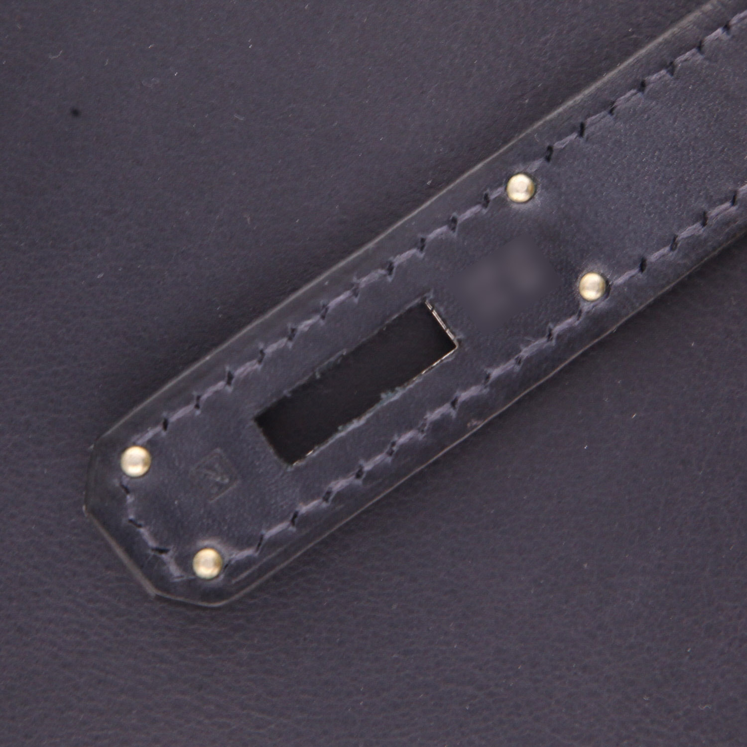 Bolso de mano Hermès  Birkin 35 cm en cuero Barenia azul marino - Detail D4