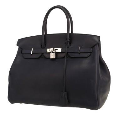 Borsa Hermès  Birkin 35 cm in pelle Barenia blu marino